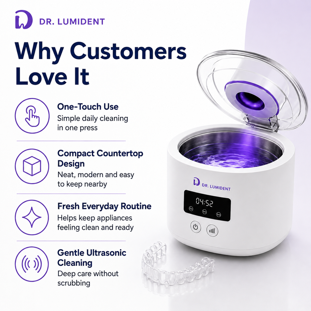 Dr. Lumident SonicClean Ultrasonic Dental Appliance Cleaner