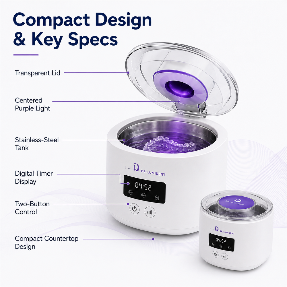 Dr. Lumident SonicClean Ultrasonic Dental Appliance Cleaner