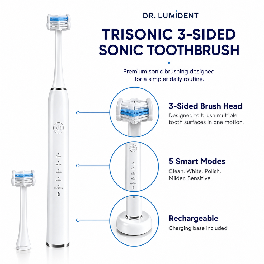 Dr. Lumident TriSonic 3-Sided Sonic Toothbrush